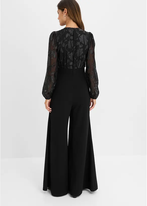 Jumpsuit med glansfullt broderi, bonprix
