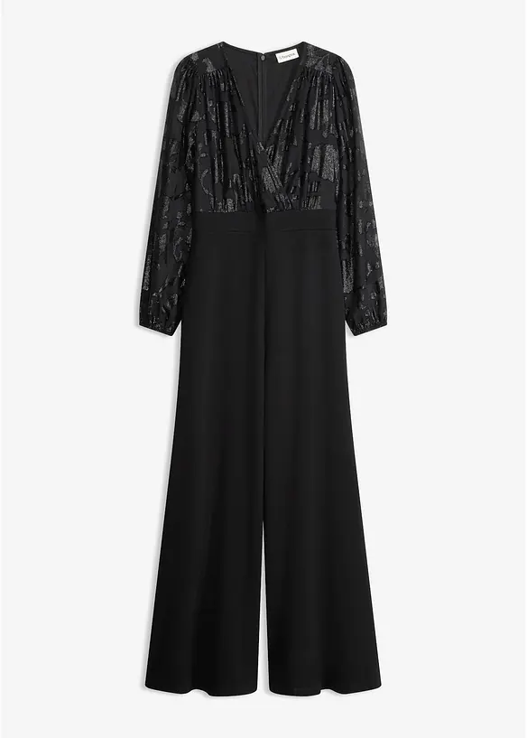 Jumpsuit med glansfullt broderi, bonprix