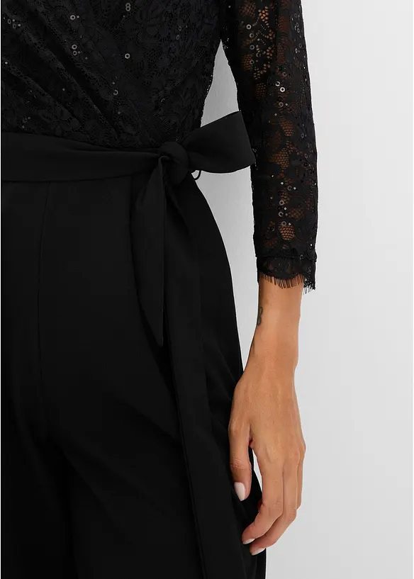 Jumpsuit med blonder, bonprix
