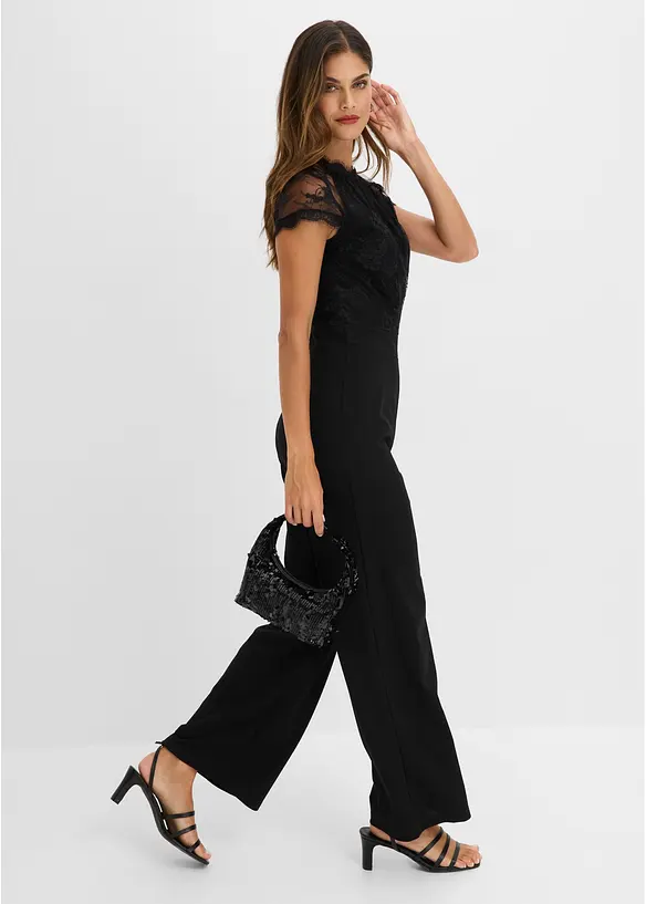 Jumpsuit med blonde, bonprix