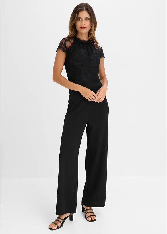 Jumpsuit med blonde, bonprix