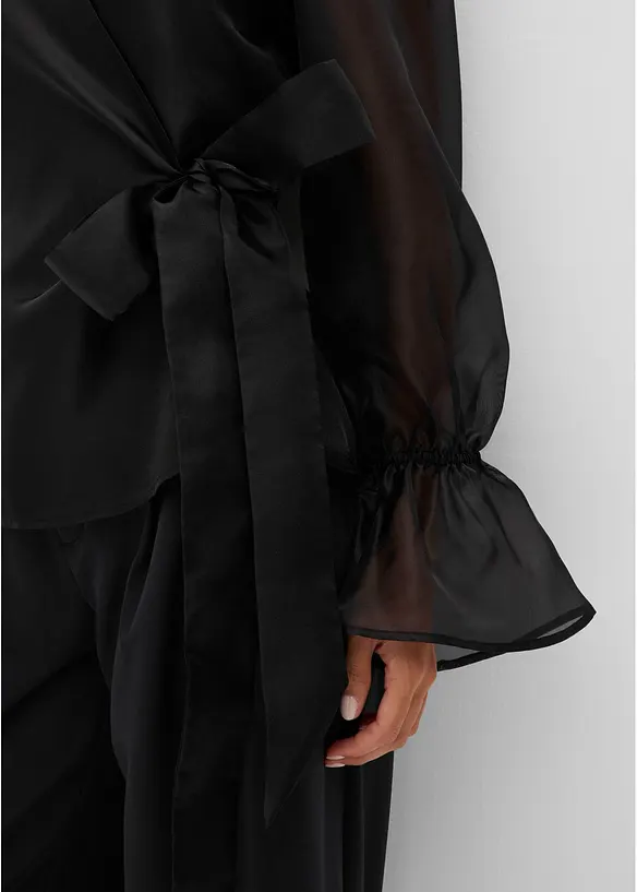 Bluse av glansfull tyll, bonprix