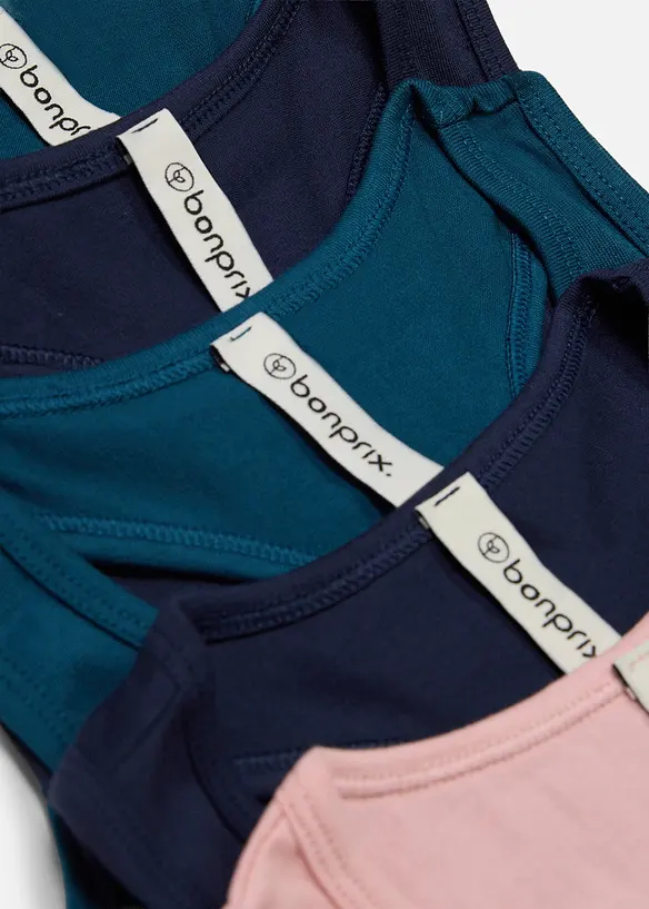 Bustier av myk &oslash;kologisk bomullsmiks (5-pack), bonprix