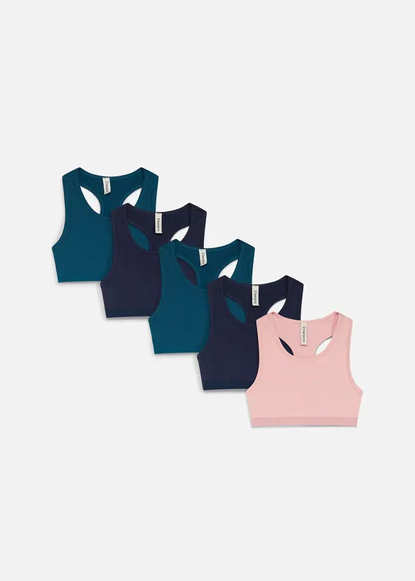 Bustier av myk &oslash;kologisk bomullsmiks (5-pack), bonprix
