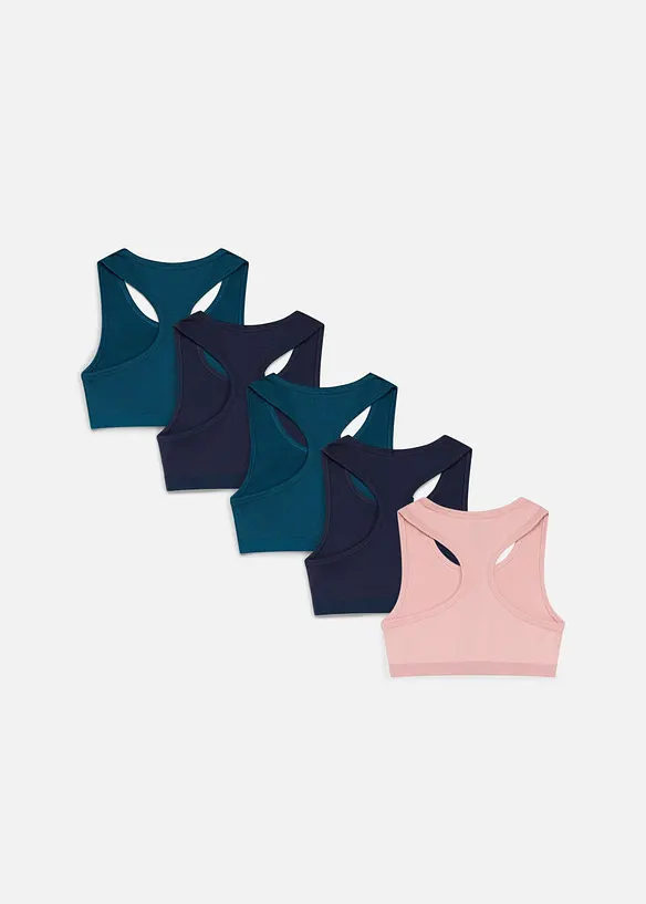 Bustier av myk &oslash;kologisk bomullsmiks (5-pack), bonprix