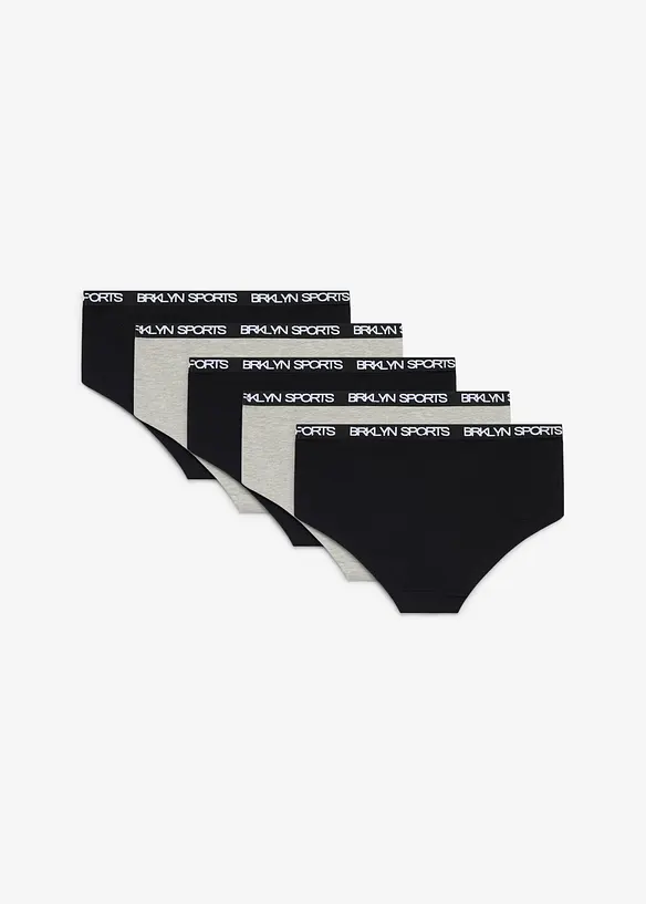 Panty av myk &oslash;kologisk bomullsmiks (5-pack), bonprix
