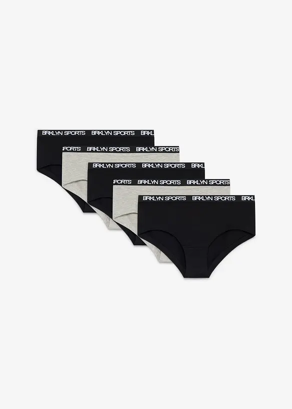 Panty av myk &oslash;kologisk bomullsmiks (5-pack), bonprix