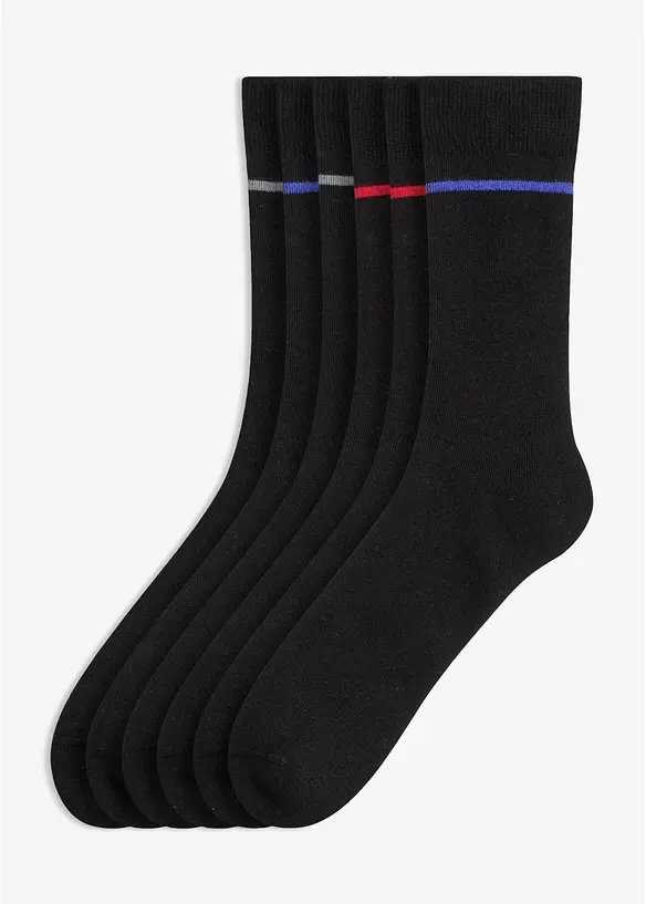 Varme sokker med frott&eacute; p&aring; innsiden (6-pack), bonprix