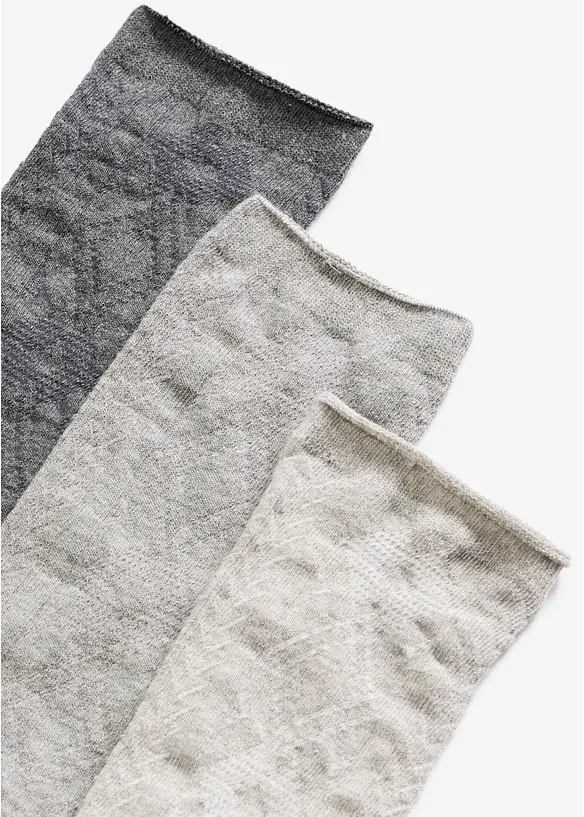 Sokker med strukturm&oslash;nster (3-pack), bonprix