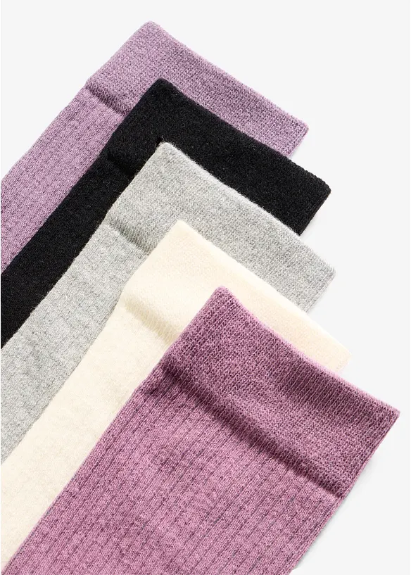 Ribbestrikkede sokker (5-pack), bonprix