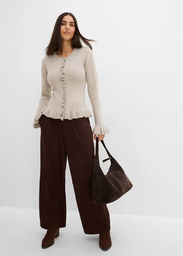 Cardigan med hullm&oslash;nster, bonprix