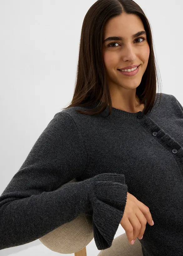 Cardigan med hullm&oslash;nster, bonprix