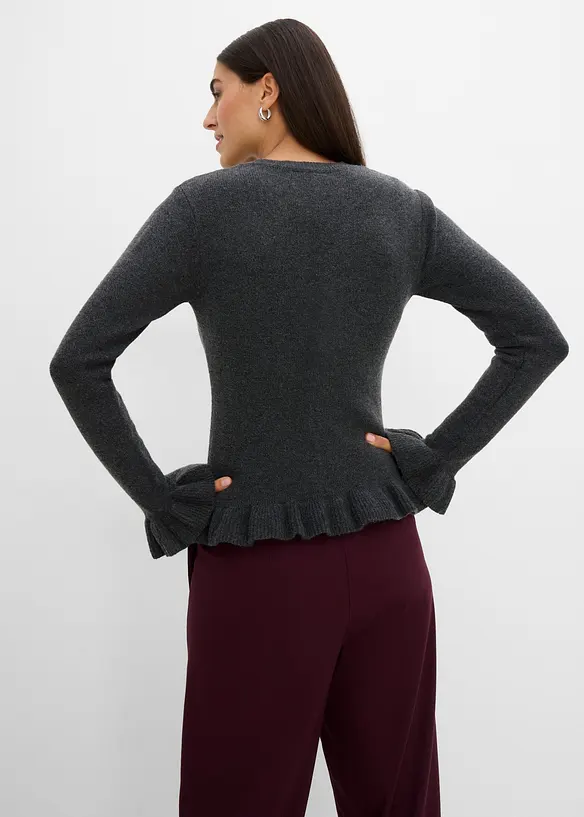 Cardigan med hullm&oslash;nster, bonprix