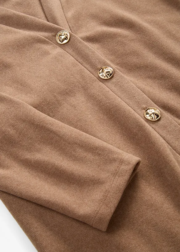 Cardigan i myk, ribbet jersey, bonprix