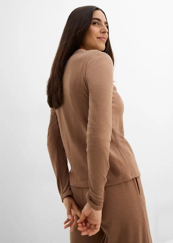 Cardigan i myk, ribbet jersey, bonprix