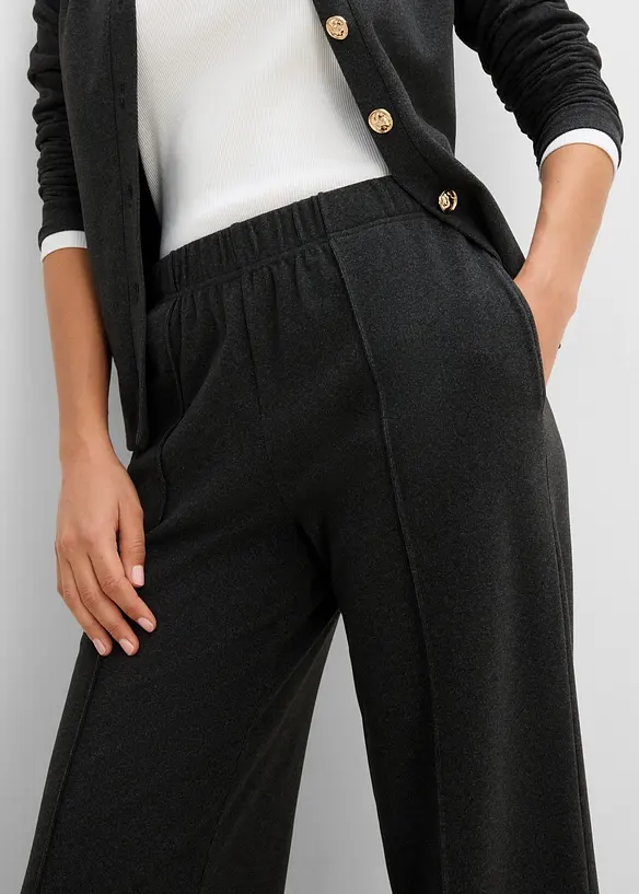 Pull on-bukse i myk, ribbet jersey, bonprix
