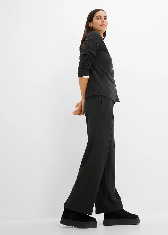 Pull on-bukse i myk, ribbet jersey, bonprix