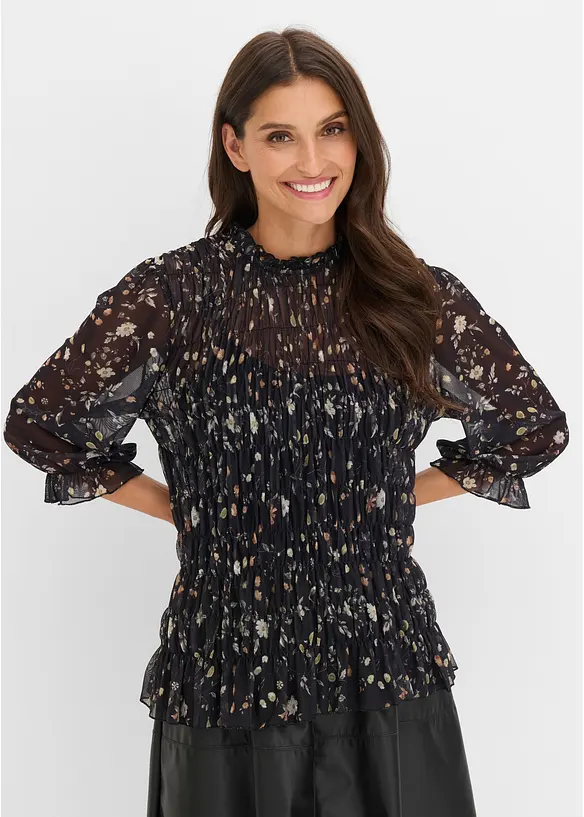 Bluse i lett mesh, bonprix