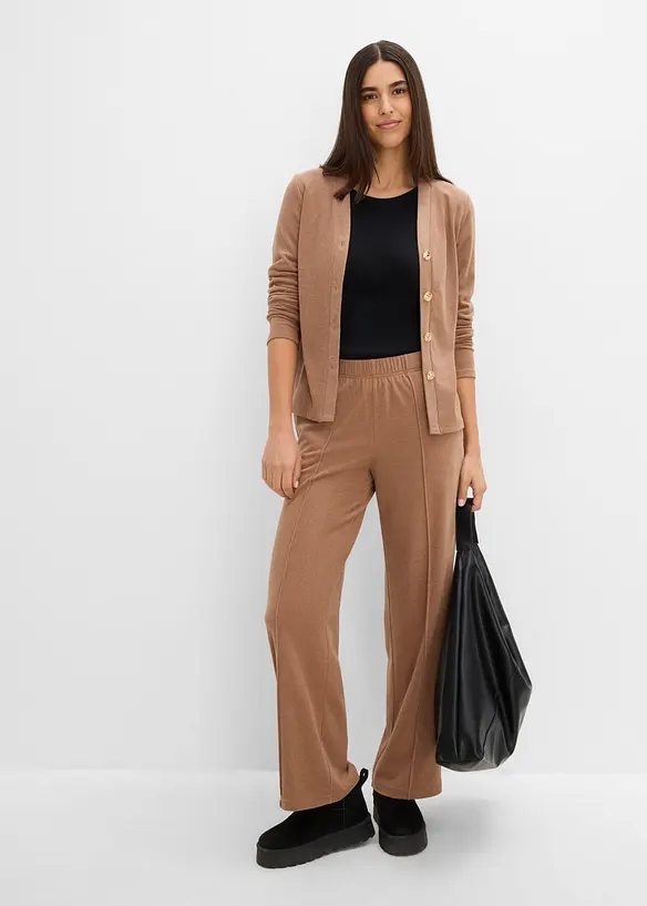 Pull on-bukse i myk, ribbet jersey, bonprix