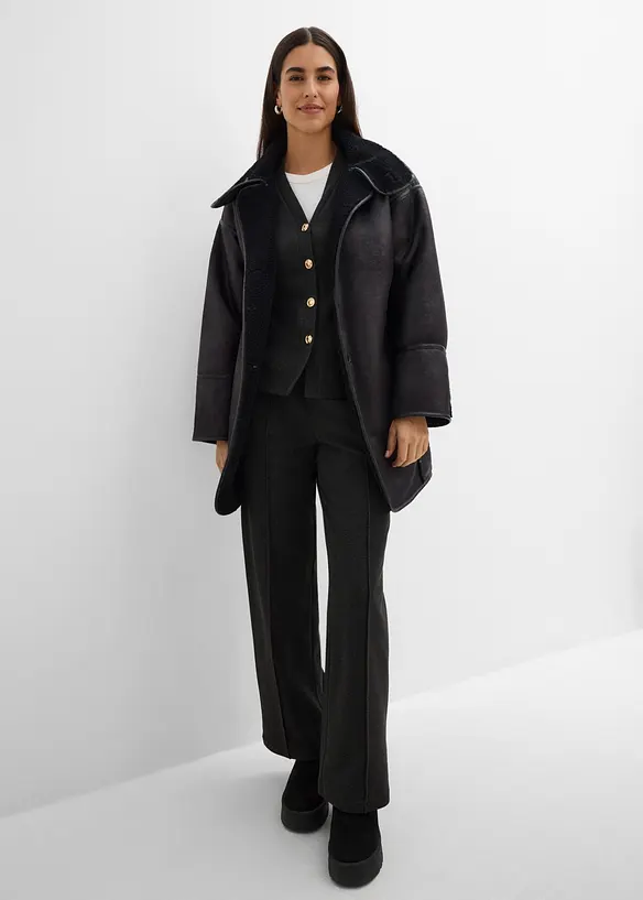 Pull on-bukse i myk, ribbet jersey, bonprix