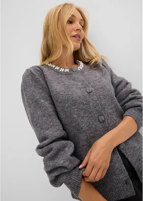 Cardigan med puffermer, bonprix