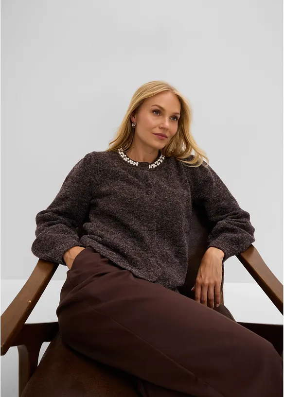 Cardigan med puffermer, bonprix
