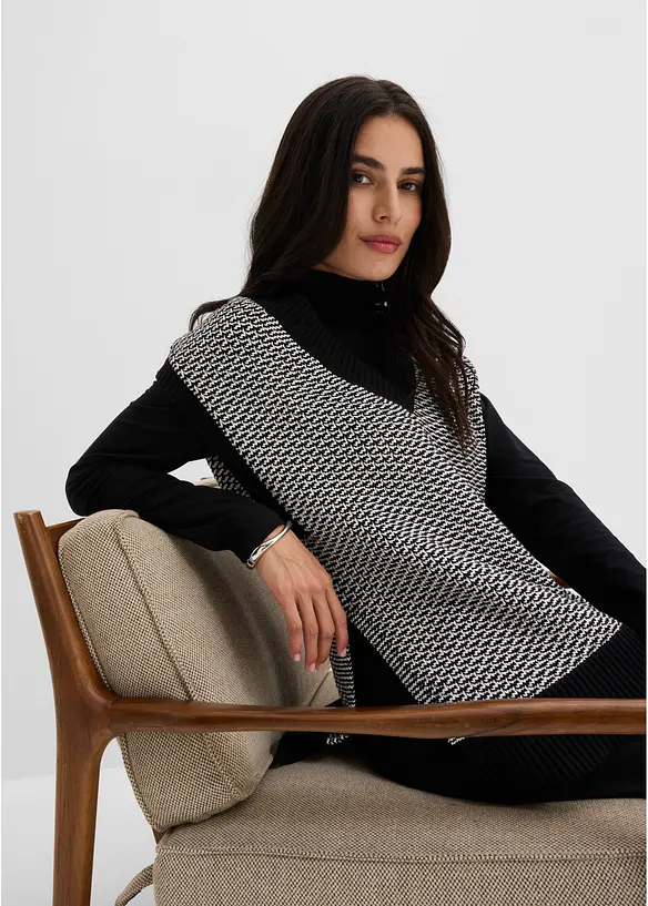 Oversized, strikket vest, bonprix