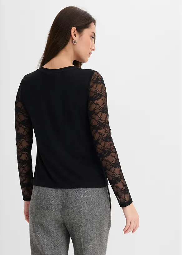 Innsvingt, langermet topp, bonprix