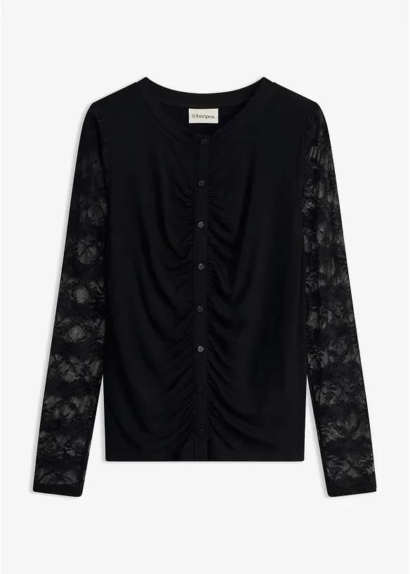 Innsvingt, langermet topp, bonprix