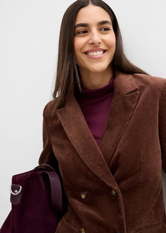 Blazer i kordfl&oslash;yel, bonprix