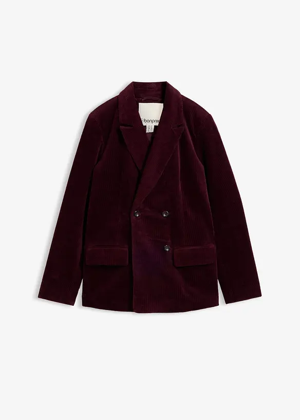 Dobbeltspent blazer i kordfl&oslash;yel, bonprix