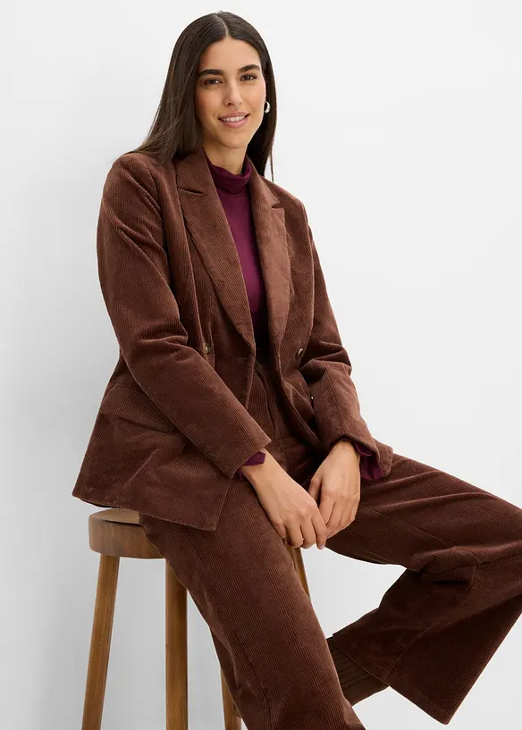 Blazer i kordfl&oslash;yel, bonprix