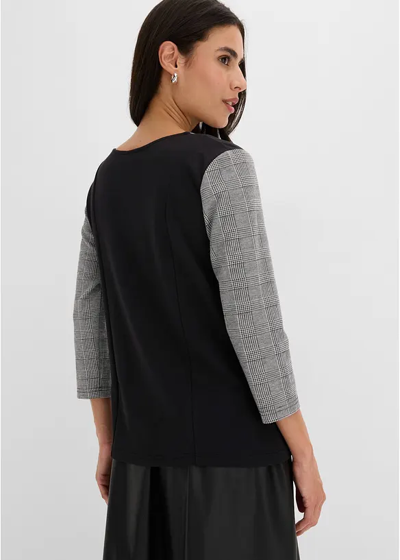 Jacquardtopp med broderi, bonprix