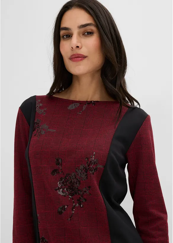 Jacquardtopp med broderi, bonprix