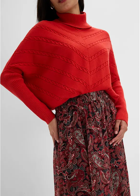 Skj&oslash;rt i chiffon med asymmetrisk nederkant, bonprix