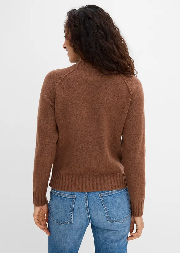 Strikket genser med raglanermer, bonprix