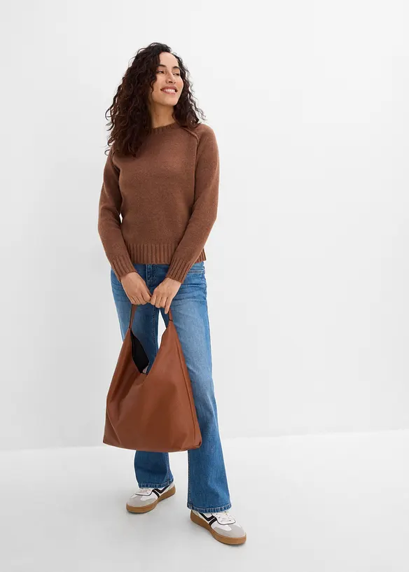 Strikket genser med raglanermer, bonprix