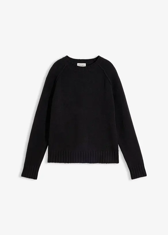 Strikket genser med raglanermer, bonprix