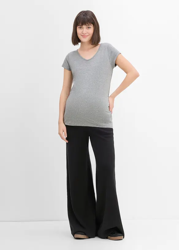Myk, strikket mama bukse, straight leg, bonprix