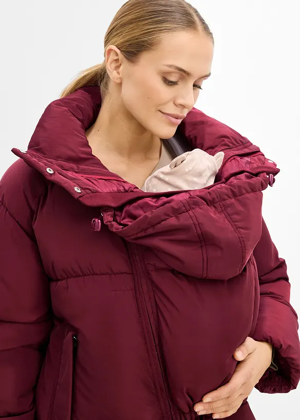 Varmt vattert 3-i-1-puffer-mammajakke med innsats for baby, bonprix