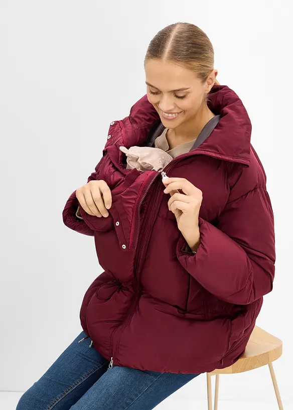 Varmt vattert 3-i-1-puffer-mammajakke med innsats for baby, bonprix