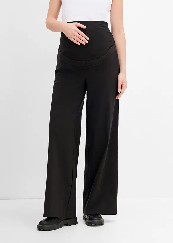 Elastisk mammabukse med buksepress, Wide Leg, bonprix