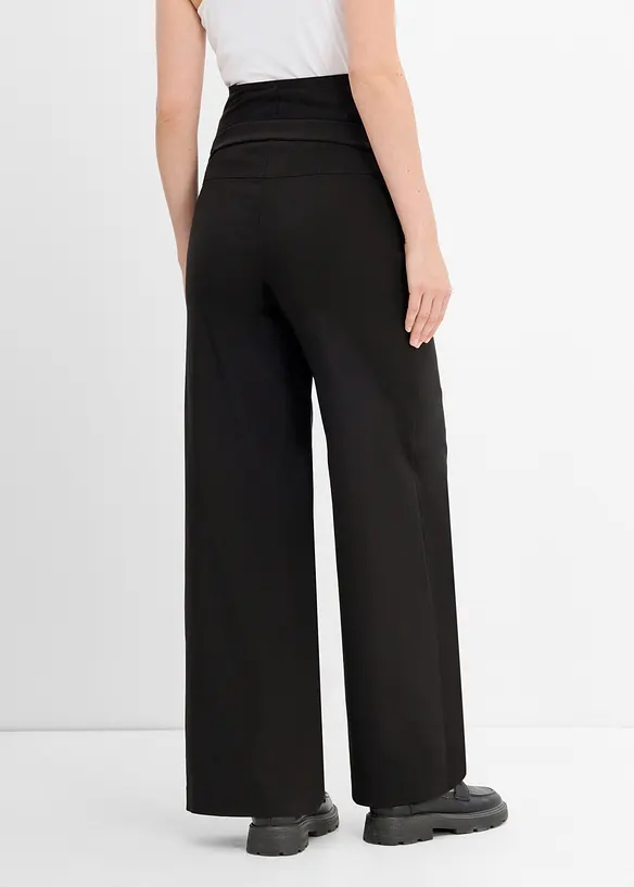 Elastisk mammabukse med buksepress, Wide Leg, bonprix