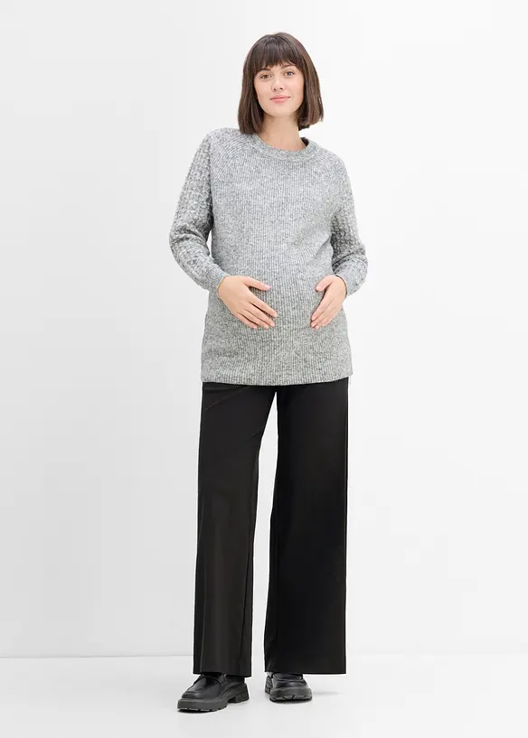 Elastisk mammabukse med buksepress, Wide Leg, bonprix