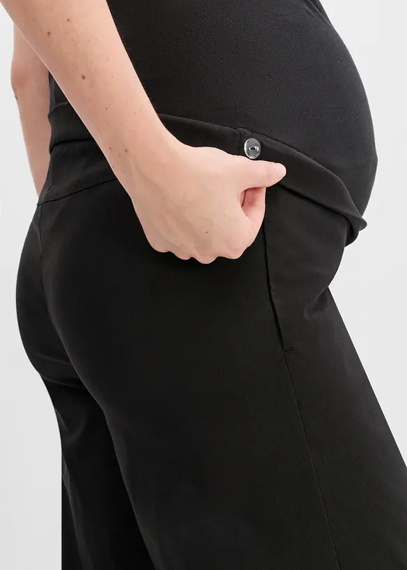 Elastisk mammabukse med buksepress, Wide Leg, bonprix