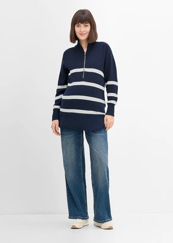 Mamma-half zip-genser i 100% &oslash;kologisk bomull, bonprix