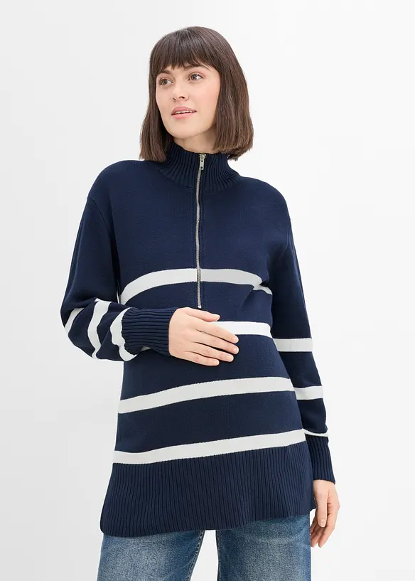 Mamma-half zip-genser i 100% &oslash;kologisk bomull, bonprix