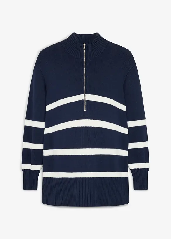 Mamma-half zip-genser i 100% &oslash;kologisk bomull, bonprix