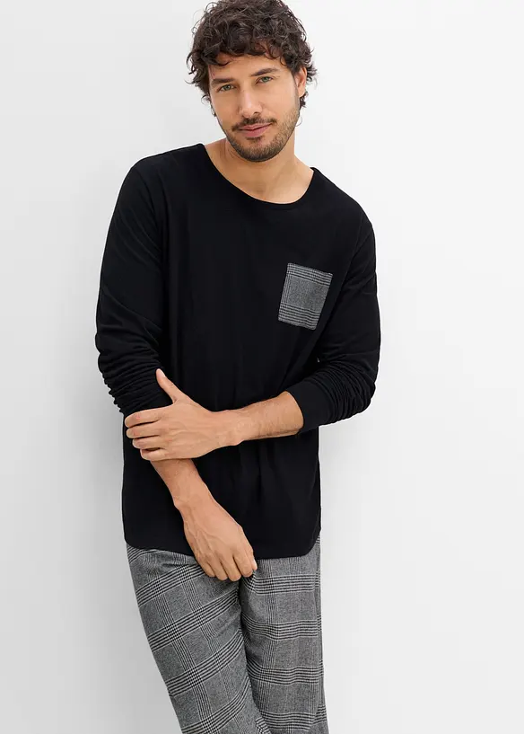 Pyjamas med flanellbukse, bonprix