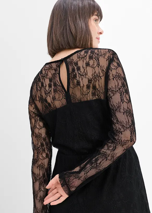 Mama partykjole i blondemateriale og jersey, bonprix